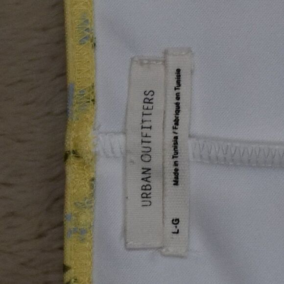 Urban Outfitters Yellow Floral Strappy Sundress Size Large Cottagecore Mini - Picture 16 of 16